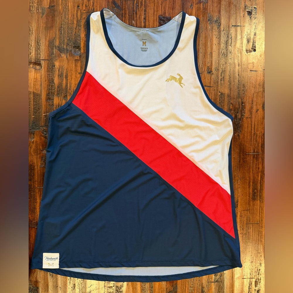 Tracksmith women’s strata Tank Top - Navy, White & Red